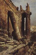 Gustav Bauernfeind Temple Ruins of Baalbek USA oil painting artist